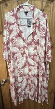 Torrid Palm Print Button Front Dress 5X Tropical Resort Boho Plus