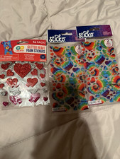Valentine Heart Stickers  Glitter Foam Heart Stickers Craft Lot