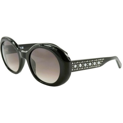 Swarovski SK0371 Womens Plastic Sunglass 01B Black 52-21 Gray Gradient Lenses