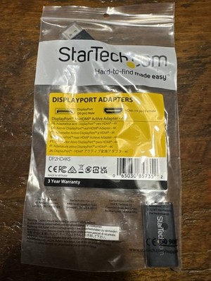 Startech.com DP2HD4KS Displayport To HDMI Active Adapter -4K NEW