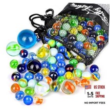 66 PCS Glass Marbles - 3 Assorted Size - Colored - Assorted Size