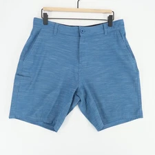 AFTCO Shorts Mens 32 Blue Stretch Performance Hybrid Outdoor Fishing Quick Dry