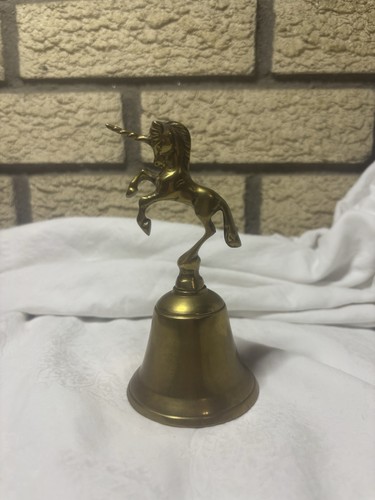 Vintage Unicorn Bell - Solid Brass - MCM Decor