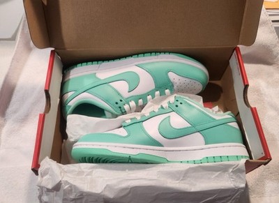 Nike Dunk Low Green Glow Women s White/Green Leather Low Top Sneakers DD1503-105