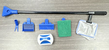 TOPFIN Magnetic Aquarium Glass Cleaner Kit w/ Scraper Pad, Fish Net, Handle
