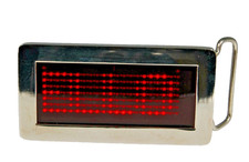 Unisex LED Belt buckle Light-Up Programmable Message Metal Battery-Powered