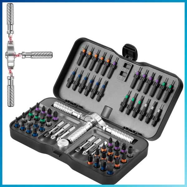 66In1 Ratschen Schraubendreher Set S2-Stahlbits FüR MöBel & Elektronikreparatur-image
