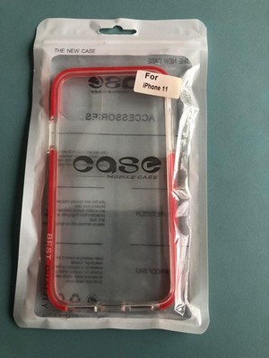 iPhone 11 Case Transparent Rot   Handyhülle Schutz