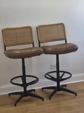 Refinished, Vintage Mid Century Modern Chromcraft Barstools.