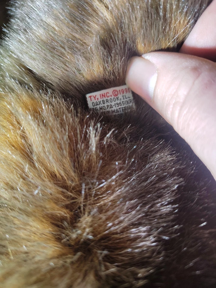 VIntage TY 1991 棕色泰迪熊 24 英寸毛绒柔软玩具填充动物 — 第 3/3 张图片