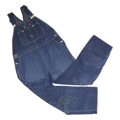 DICKIES Herren Blaue Denim-Dungarees Loose Fit Baumwolle 2XL W44 L32