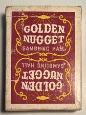 Vintage Golden Nugget Gambling Hall Red Playing Cards, In Box, 54 Cards B265 