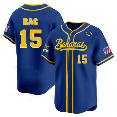 NEW Savannah Bananas #15 Rac Baseball Jersey Shirt All Size Gift Fan QT1744