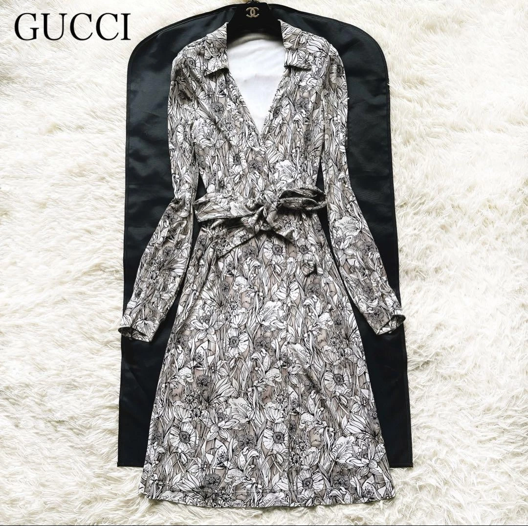 Gucci Robe Flora Ceinture Florale M m6_0404