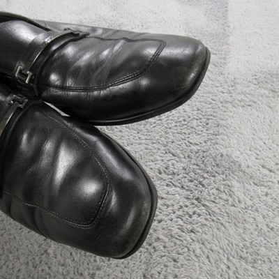 Hugo Boss Shoes Mens Size 9.5 Black Leather Slip On Dress  display picture 1