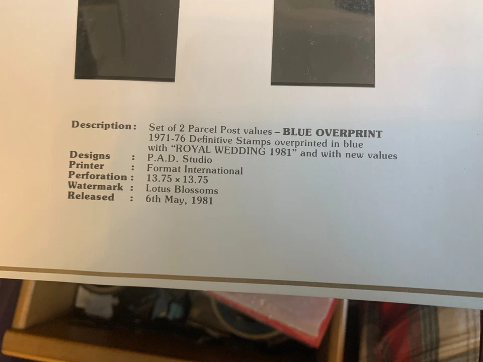 GUIANA 1981 MNH CASAMENTO REAL SOBREIMPRESSÕES 02 PACOTE PÓS 1971-6 DEFINITIVO AZUL - Imagem 2 de 2