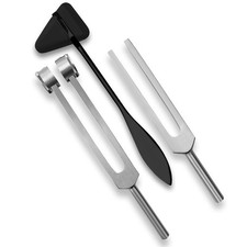 Aluminum Tuning Fork Set 3 Pc C128 C512 with Percussion Hammer