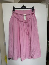 M&S crinkled belted midaxi skirt size 12 in medium pink