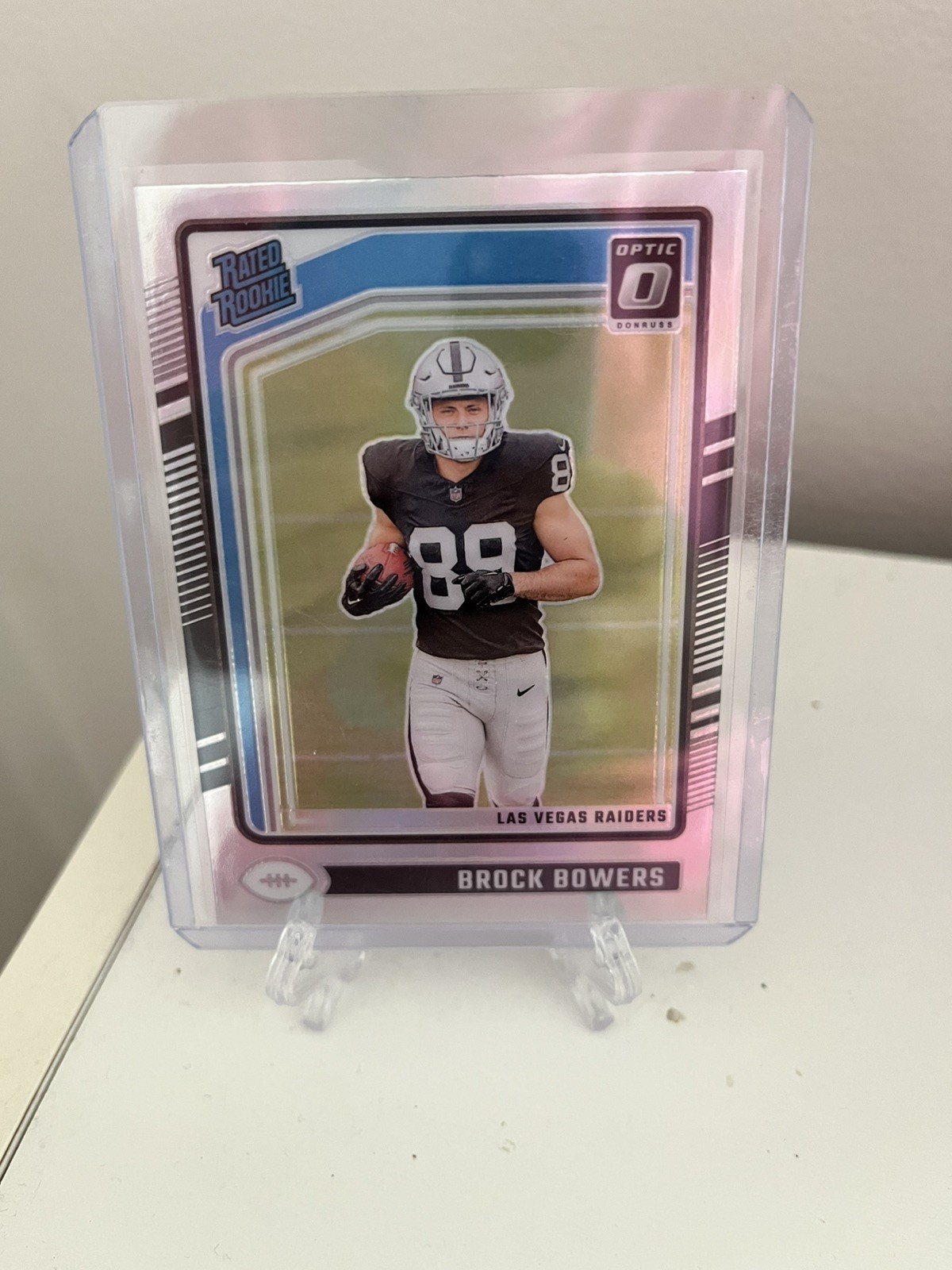 2024 Panini Donruss Optic - Rated Rookie Brock Bowers #215 Holo Prizm (RC)