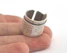 Adjustable Ring Antique Silver Plated brass 18mm 8US inner size 3373