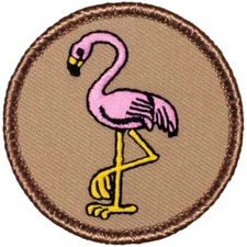Pink Flamingo Patrol Patch - 2" Round Embroidered Patch