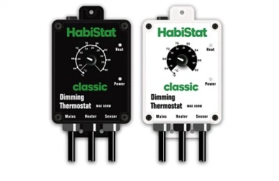 Habistat Dimming Thermostat Upto 600w Black Or White Classic Reptile Vivarium