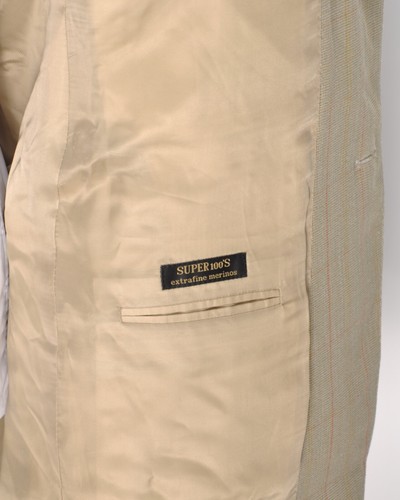 Men's CORNELIANI MERINO Wool Check Beige Suit Blazer Jacket Size EU 52 / UK 42 - Picture 8 of 9