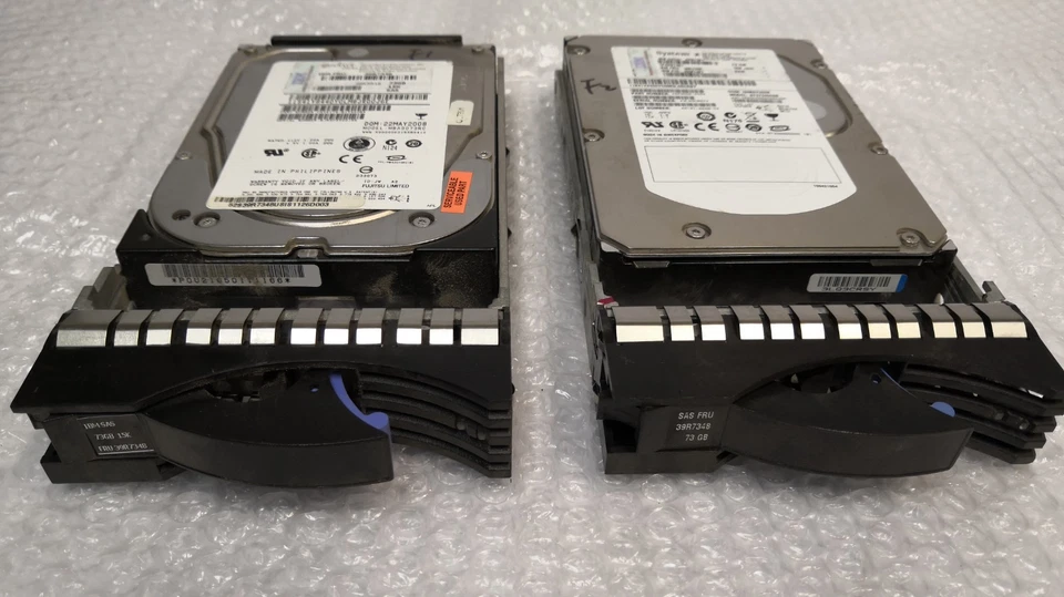 - 2x  IBM 3.5" 73GB 15K SAS HARD DRIVE W/TRAY 39R7348  @@@ - Image 4 of 4