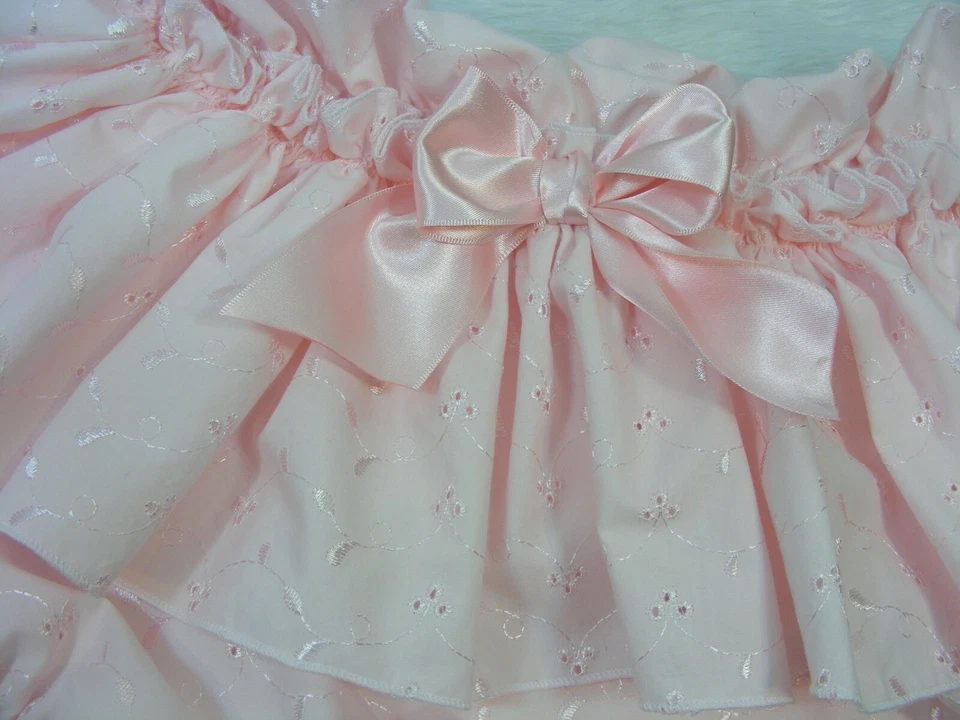 CUBIERTA PAÑAL ADULTO BABY SISSY rosa bordado inglés bragas forros opt Foto 2 de 4