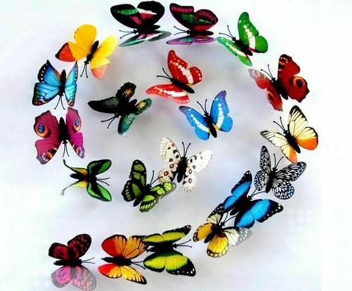 100pcs/Lot Wholesale Multi-color 3D Artificial Magnet Butterflies - Weeding Gift - Picture 8 of 11