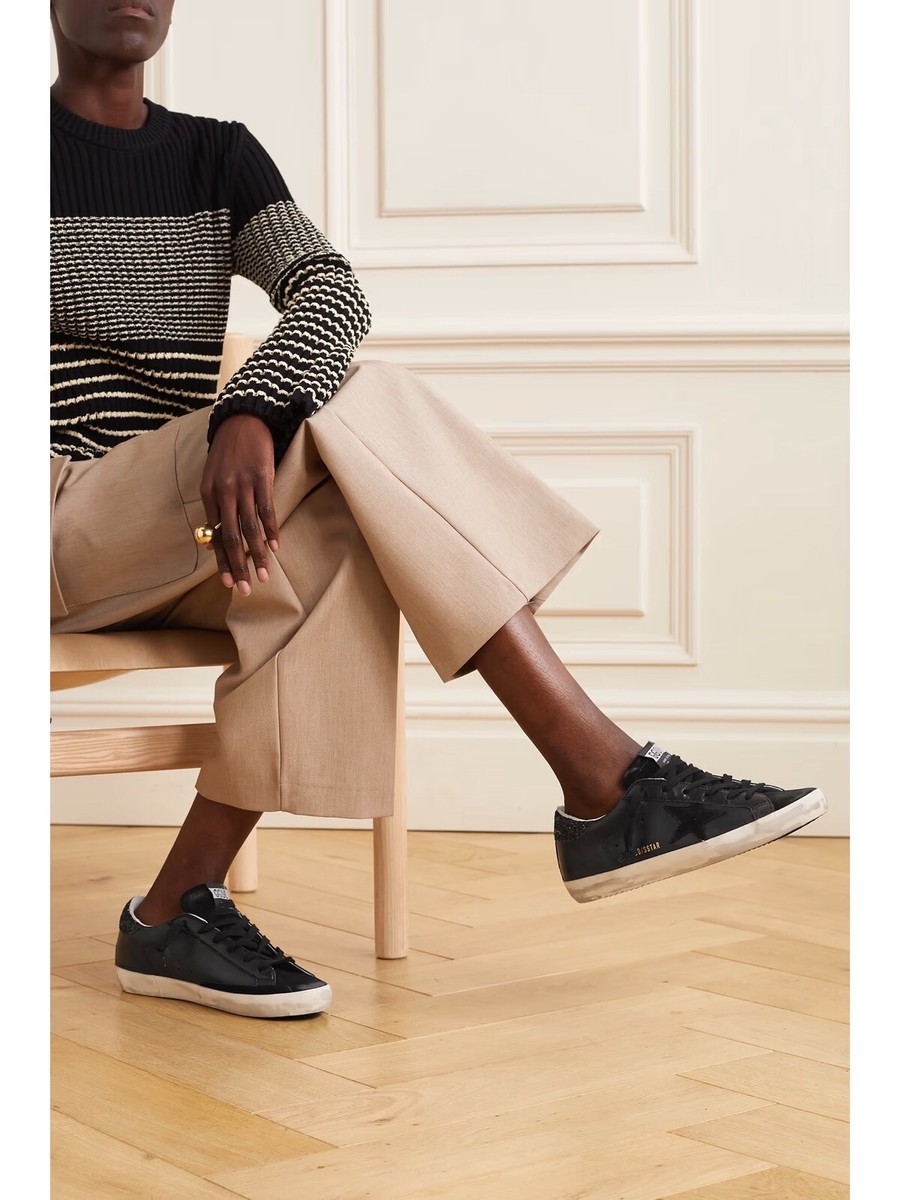 Golden Goose Superstar Sneaker Black Leather/Suede/Glitter Golden Goose Superstar Sneaker Black Leather/Suede/Glitter