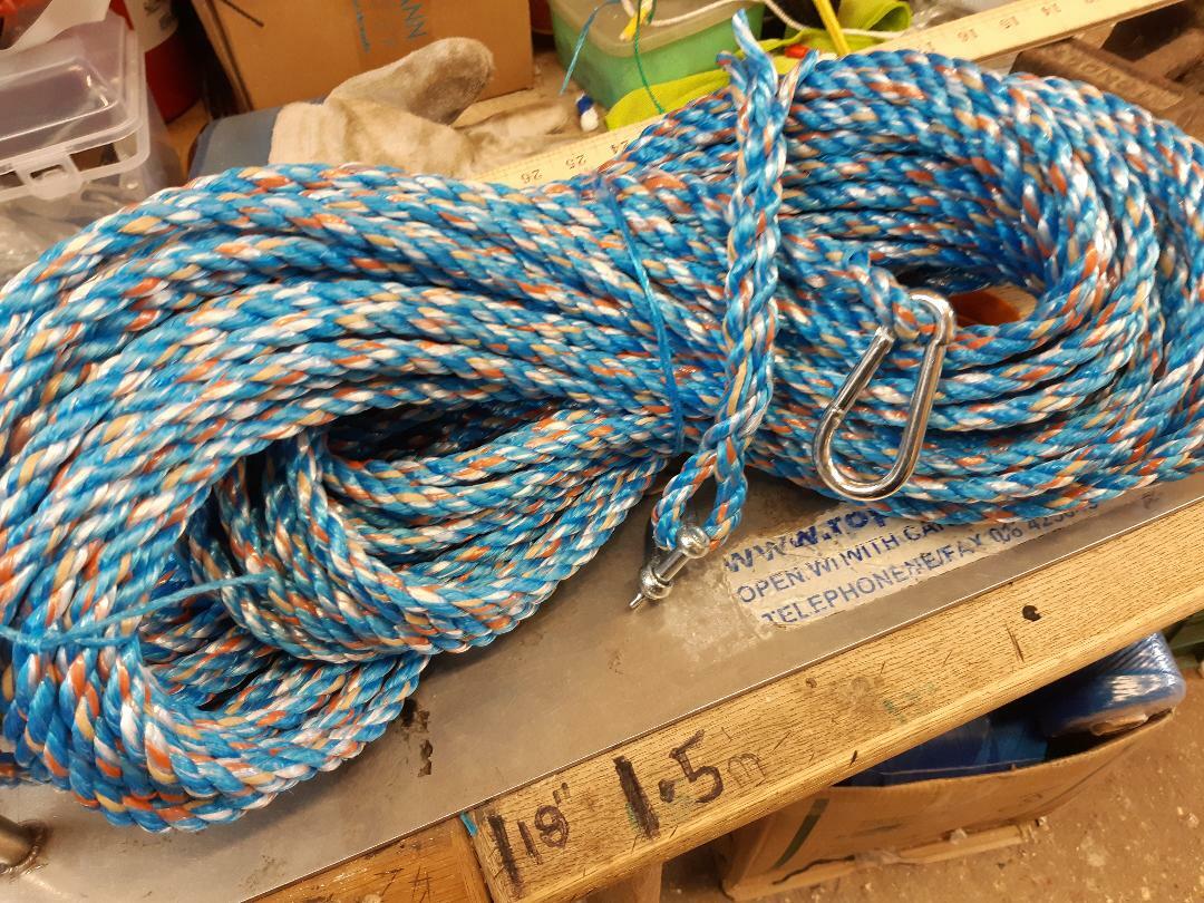 40ft 10mm ANCHOR ROPE Fishing rib sailing kayak with snap hook & d shackle