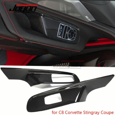 For Corvette C8 Coupe Z06 Z07 Z51 Carbon Window Lift Switch Panel Trim 2020-2026