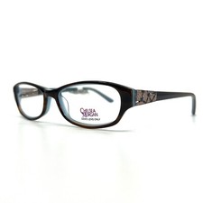 Chelsea Morgan CM1015 Br Brown Womens Rectangle plastic Eyeglasses 50-16-135