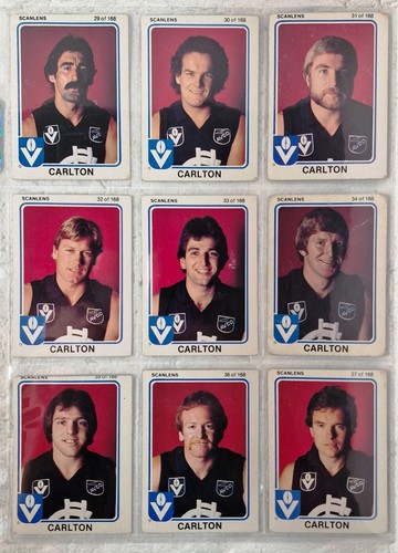CARLTON TEAM SET of 15 from 168 🏉 SCANLENS 1981 🏉 VFL FOOTBALL TRADING CARDS - Picture 3 of 4