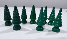 Lot 8 Wood Evergreen Cone Spiral Trees Brio / Thomas Train Railway Compatible