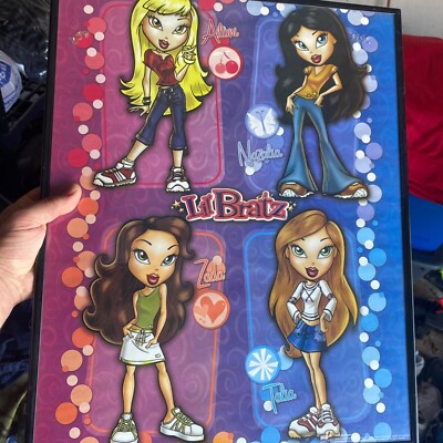 Lil Bratz MCA Framed Poster Four Characters Chloe Sasha Jade Yasmin 20 x 16  inch