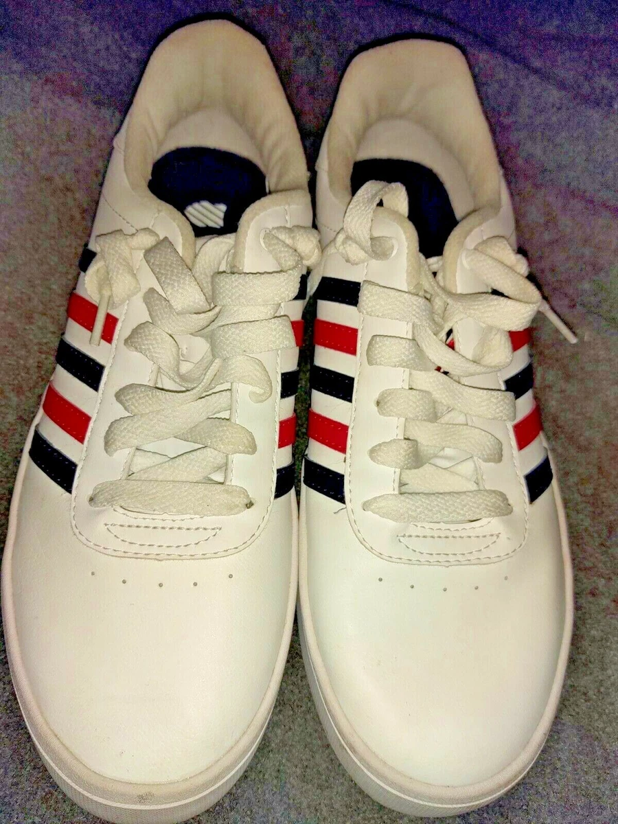 K Swiss Court Lite Stripes White Corporate Men s Shoes Size 9 Medium