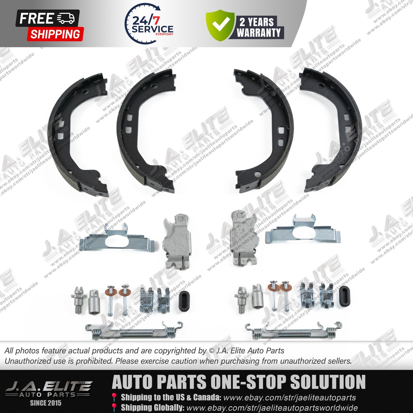 3pcs Parking Hand Brake Shoe & Repair Parts kit fit Maserati Ghibli Quattroporte