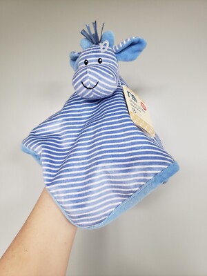 Mothercare Giraffe Baby Bettdecke blau gestreift Druck Plüschtier weiche Decke Zebra