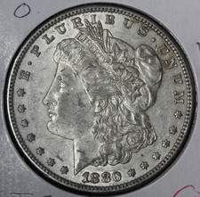1880-O Morgan Silver Dollar AU+ E374 TJEC