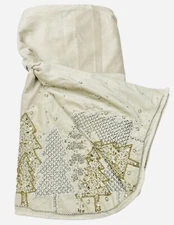 Beaded Fireplace Mantle Scarf Cover Ivory Gold Silver Cupcakes And Cashmere