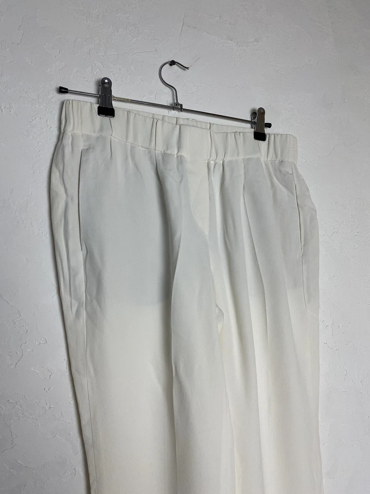 Brunello Cucinelli Pantalón Seda Capri US 8 Blanco Foto 3 de 4