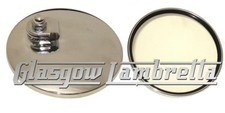 Lambretta Vespa etc Single CHROME STADIUM STYLE ROUND SCOOTER MIRROR HEAD