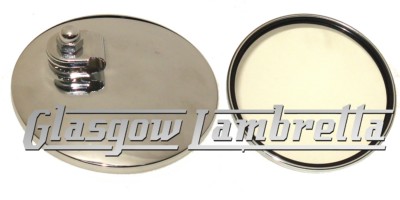 Lambretta Vespa etc Single CHROME STADIUM STYLE ROUND SCOOTER MIRROR HEAD