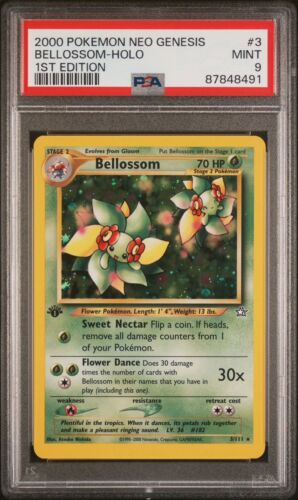 2000 POKEMON NEO GENESIS 1ST EDITION HOLO BELLOSSOM 3/111 PSA 9 MINT - Picture 1 of 2