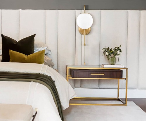 Modern Wall Light Fixtures Gold Wall Sconce with Pull Chain for Bedroom Bathroom - Picture 10 of 12