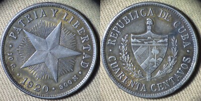 Isla Juana : 1920 40 Ct CH.XF-AU Nice Golden Gray Tone #14.3 IR112991
