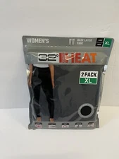 NEW 32 Degrees heat Womens Base Layer Pant XL (35-37)  2-PACK  Black