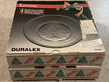 Thick Tempered Glass Desert Holiday Plates LES VERRERIES® DE SAINT GOBAIN 2 Sets